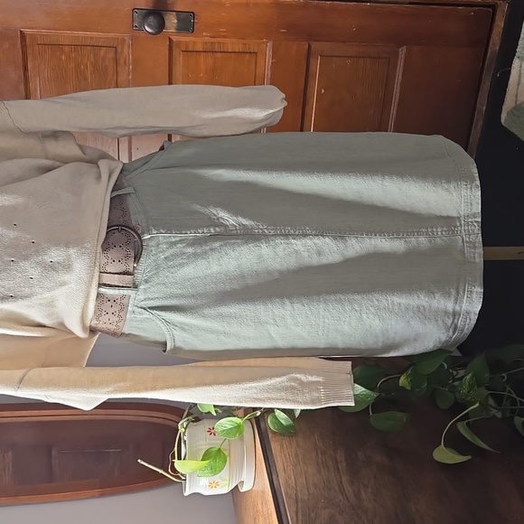 J.Jill Sage Green Linen High Waist Pencil Skirt US 8 - Picture 9 of 9